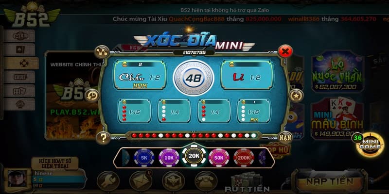 Xóc đĩa online B52